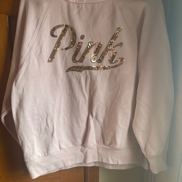 VICTORIA SECRET PINK hooded sweatshirt with sequin PINK logo - Picture 4 of 4